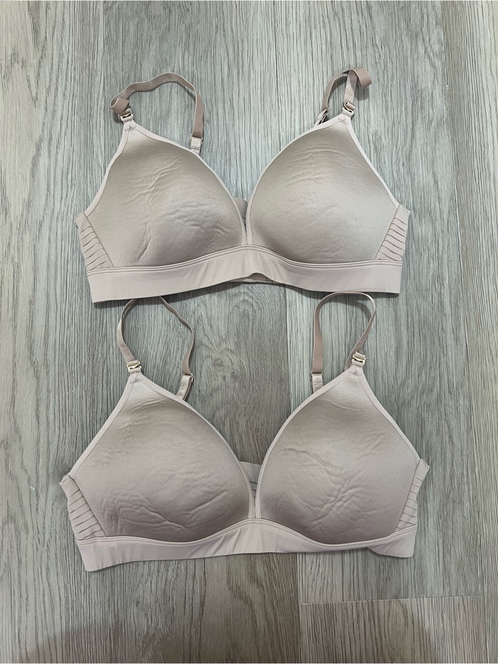 ThirdLove 24/7 Seamless Stripe Wireless Bra Bundle Nude 34B